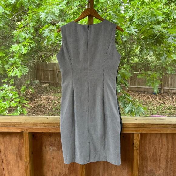 White House Black Market Vegan Leather Houndstooth Sheath Dress Size 10. NEW - Picture 2 of 13